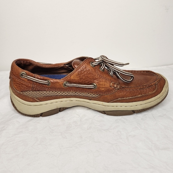 Mens Brown Leather Boat Shoes - Picture 5 of 12